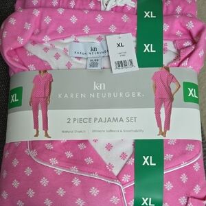 Karen Neuburger Womens Floral 2 Piece Pajama Set, Size XL